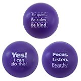 Motivational Stress Ball Assortment - Teacher Peach Stress Relief Toys for Kids and Adults - Best as Inspirational Teacher Gift or Office Gift for Coworkers - 3 Pack, Purple (7 Colors Available)